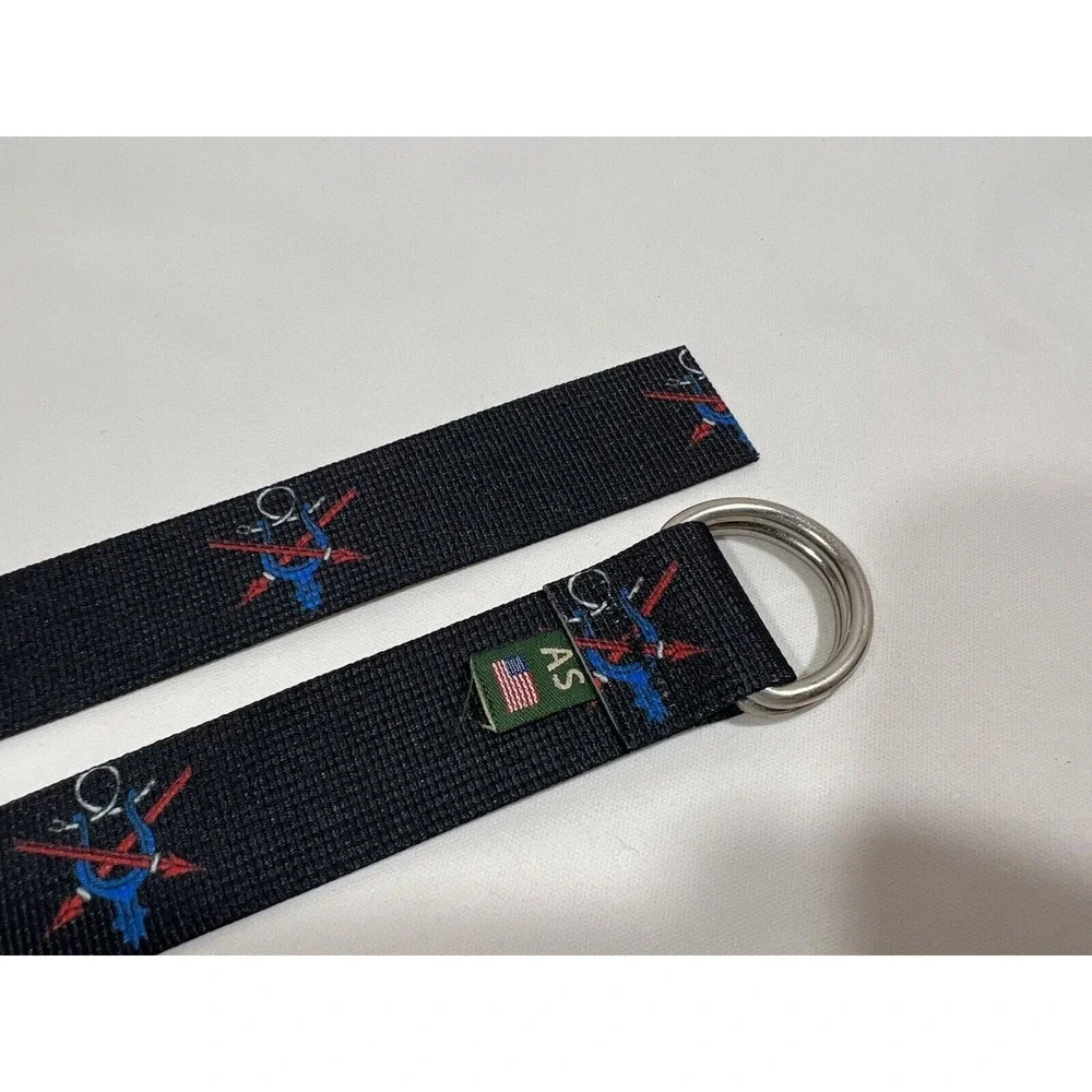 Thomas Bates Belt Small Nautical Print Nylon Casual Preppy